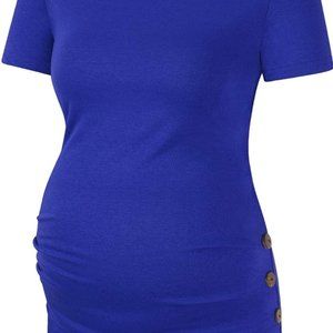 Maternity tunic top with srunched sides